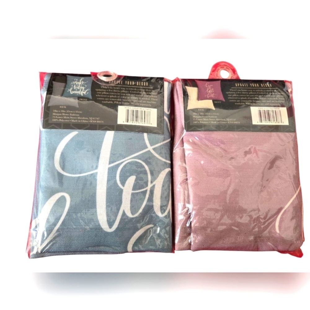 NWT Blue and Pink Pillow Covers